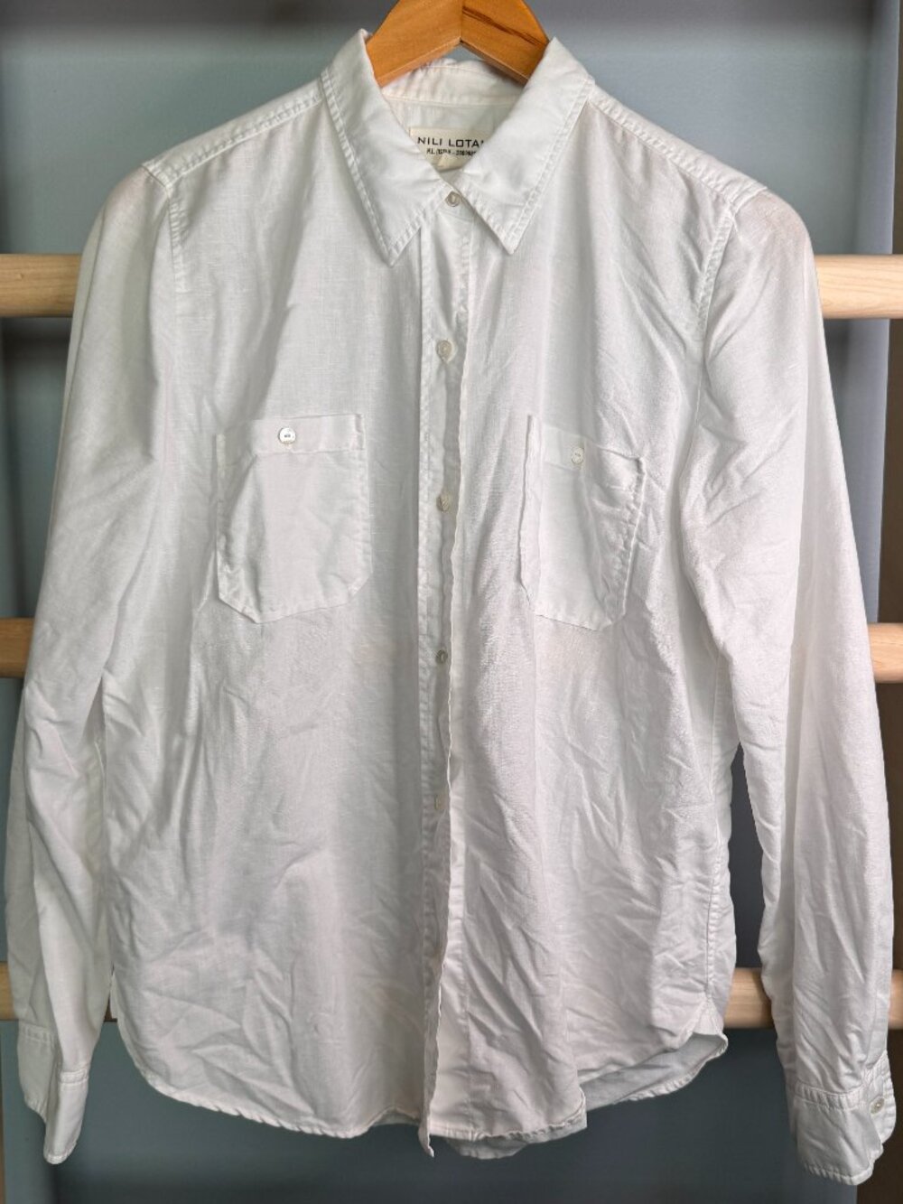 Nili Lotan linen/cotton long sleeve shirt